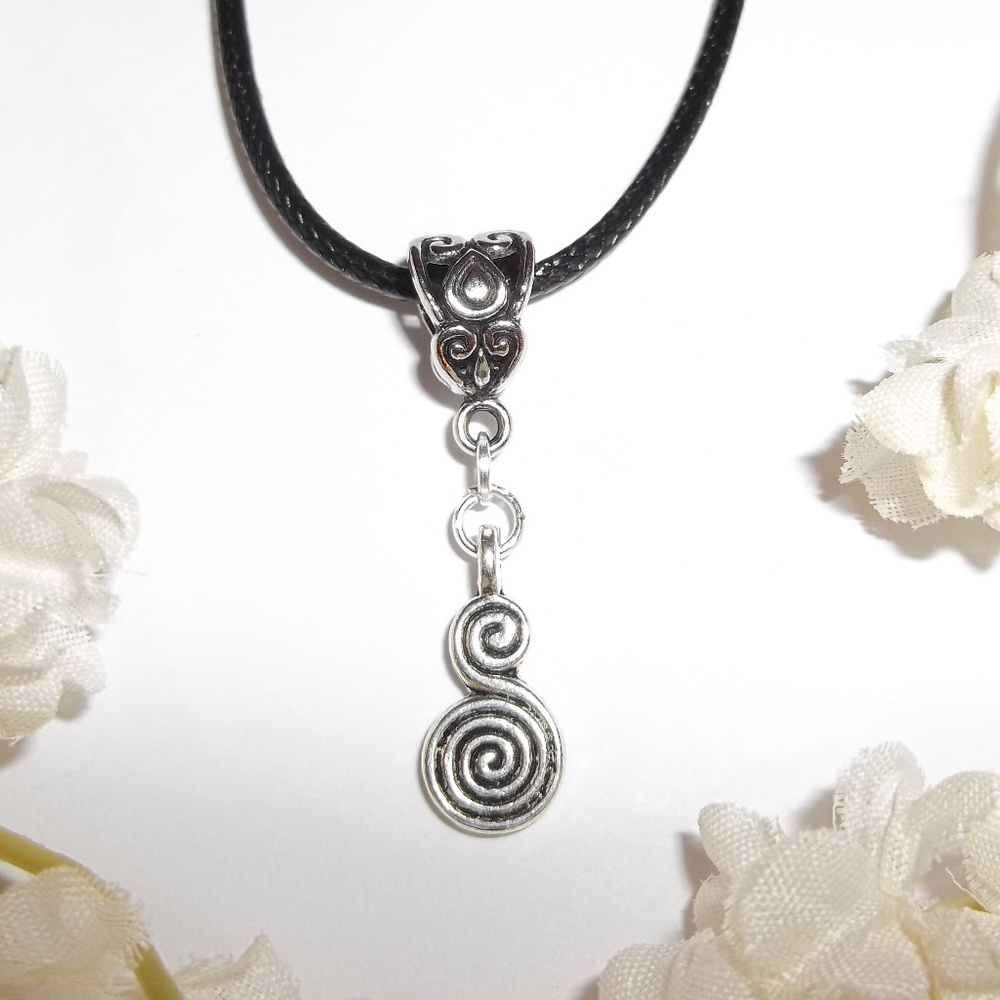 Cord Necklace Charm Pendant Layered Look Jewelry Unisex Style Boho Chic NWT 3728